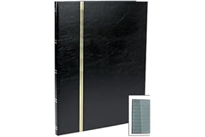 SAFE 158 Album di francobolli formato grande 16 pagine nere | con rilievo a linee dorate su copertina e dorso