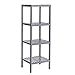 Produktbild SONGMICS platzsparend Badregal Große Tragfähigkeit Standregal Blumenregal Badezimmerregal Küchenregal Gartenregale Bambus 4 Ablagen 33 x 33 x 98 cm Grau BCB54GY