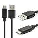 Produktbild subtel® USB Datenkabel (1m) für Alcatel 5/Idol 4 Pro (6077/6077X) (USB C (Type C) auf USB A (Standard USB)) USB Kabel Ladekabel Schwarz