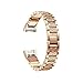 Produktbild Für Fitbit Charge 2 Armband Edelstahl in 4 Farben, Unisex Luxus Kristall Edelstahl Metall Smart Watch Uhrenarmband Ersatzarmband für Fitbit Charge 2. (Roségold)