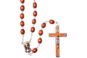 Rosary Wood made from wood beads. Wood Crucifix. Gentleman's beads. Traditional Roman Catholic