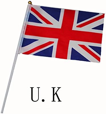REARAND 100PACK United Kingdom Handheld Flag,Great Britain Hand Wave Flag 5 by 8-Inch