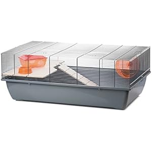 Mäusekäfig Hamsterkäfig Nagerkäfig 78x47x30cm grau mit Zubehör