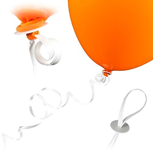 TRENDARIO 100 x Ballonschnellverschlüsse inklusive Polyband | für schnelles und perfektes verschließen von Helium Ballons | lassen Sie die Luftballons einfach steigen - 2