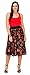 Hiya Women's Crepe Flower Panel Skirt (Red, Medium)