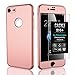 Produktbild CASYLT [kompatibel für iPhone 8] 360 Grad Fullbody Soft-Case Hülle [inkl. 2X Panzerglas] Komplettschutz TPU Handyhülle in Roségold