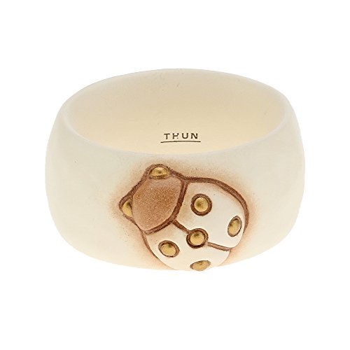 Portatovaglioli A Forma Di Coccinella In Ceramica - Misure 7.5x6.4x2.9 Cm, Colore Avorio, Decorato A Mano, Ideale Come Bomboniera