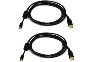 AAA PRODUCTS Mini USB Cable 2.0 Gold - Type A to Mini B - Data Sync & Charging - Compatible with Hero 2/3/4, PS3 Controller, MP3 Players, Dash Cam, Nikon, SatNav, Camera - 3M / 9.8ft - [2-Pack]