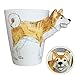 Produktbild WEY&FLY 3D Hund große Kaffeetasse Keramik Tier Tasse Mugs Kaffeebecher als Geschenk mit Hunde Design für TierfreundeHundeliebhaberHandmade 325 ml (Akita)