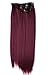 PRETTYSHOP XXL 8 pcs full Head Set Clip In Hair Extensions Hairpiece Smooth Straight Heat-Resisting 24" burgundy red # 118 CES10