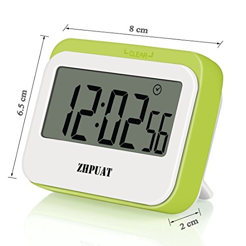 ZHPUAT Magnetischer Kurzzeitmesser Timer mit Schutzhülle aus Silikon Küchentimer Top Qualität Hochwertig Countdown/up macht Pünktlich Farbe Grün - 4