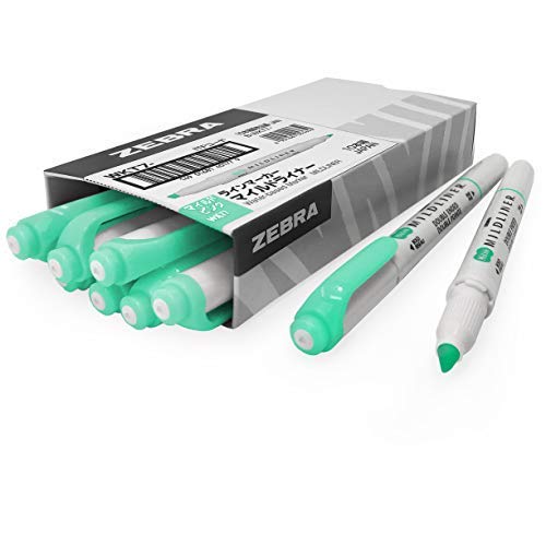 Zebra Mildliner Creative Textmarker, doppelseitig, Blau/Grün, 10 Stück