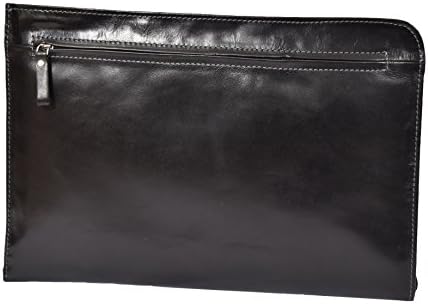 Soft Leather Black Conference Folder Folio Document A4 Organiser Underarm Bag HLG691