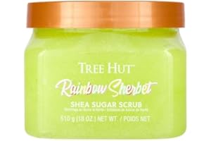 Tree Hut Rainbow Sherbert Shea Sugar Scrub, 510 g, scrub ultra idratante ed esfoliante per la cura del corpo essenziale e nutriente