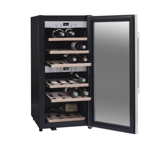 La Sommelière ECS25.2Z Weinkühlschrank / 87,0 cm Höhe / Zweizonen Weintemperierschrank mit Kompressor / Digital-Anzeige der Temperatur / edelstahl und schwarz - 8