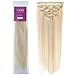 Lina Silky Soft Human Hair Women Clip In Straight Extensions Hairs #60 Light Blonde
