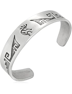 Llords Schmuck | Kokopelli Armreif inspiriert von Amerikas Ureinwohnern Indianern, feinster Zinn Metall Modeschmuck