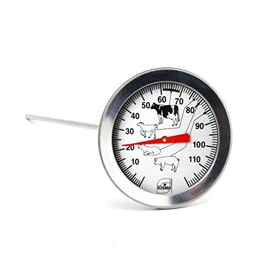 Set Einstich ( Fleisch ) und Backofen Bimetall / Edelstahl Thermometer Analog . Backofenthermometer bis 300 °C . Einstichthermometer 115 °C - 6