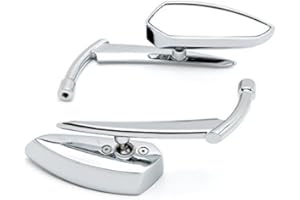 Anzene Grim Reaper Universal Custom Moto Cruiser - Adattatore personalizzato specchietto retrovisore (cromato)