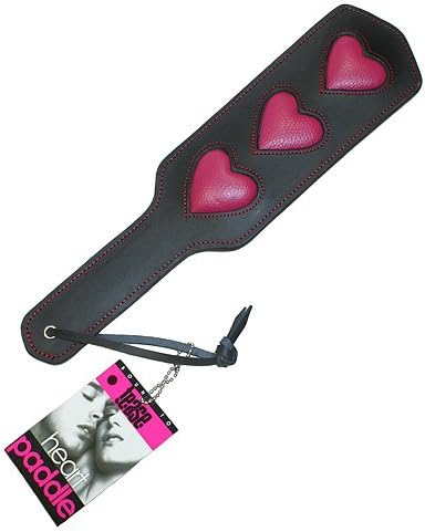 Bound to Tease Heart Leather Paddle - Pink