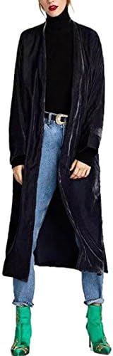 ZFANG Coat Ladies Jacket Cardigan Leisure Long Section Of Embroidery Velvet Windbreaker Autumn And Winter Warm Coat , gray , m