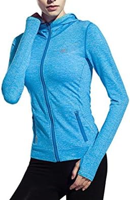 Thriving Prosperous Women's Training Long Sleeve Sweatshirt with Hood Full Zip For Yoga Jogging