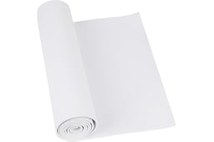 Do²ping Mousse EVA Blanc, 1mm d'épaisseur (1-10mm) Mousse EVA Cosplay, 34 x 124.5cm avec haute densité 86kg/m3 EVA Foam pour Costume DIY Project (1mm Blanc)