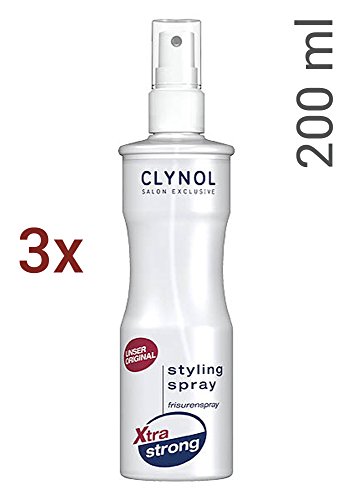 3 x Clynol Xtra Strong Styling Spray 200 ml.