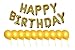 Produktbild GEEJAMBOREE Happy Birthday Luftballons, groß, 40,6 cm, aufblasbares Banner Happy Birthday, inkl. 10 goldfarbenen Latex-Luftballons, Goldfarbene 3D-Mylar-Folie, perfektes Set für Kinder und Erwachsene