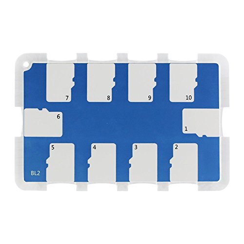 Flashwoife Turtle-MSD10BL Speicherkartenetui für 10 x MicroSD Aufbewahrungsbox im Kreditkarten-Format – transparent und blau - 2