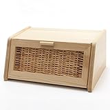 Holzfee Brotkasten mit Rattaneinsatz | Brotbox Holz Buche...