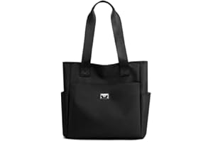 YXQSED Borsa Tote Donna, Impermeabile Nylon Borsetta Borse a Tracolla Viaggio Borse da Spiaggia Shopper Nero
