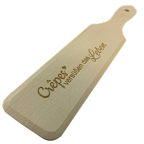 „Crêpes versüßen das Leben“ | Crepes-Wender aus Holz mit Gravur – Tolle Geschenkidee - 2