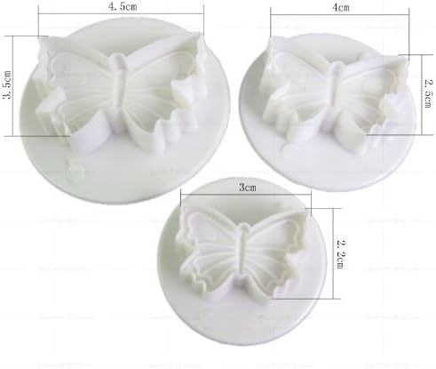 3 x Small Butterfly Cutter Plunger Cake Decorating Sugarcraft (Small Butterfly)