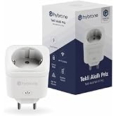 Hybrone Akım Korumalı Wi-Fi Akıllı Priz, Enerji İzleme, &Ccedil;ocuk Kilidi, 16 Amper, Uygulama ile Uzaktan Kontrol