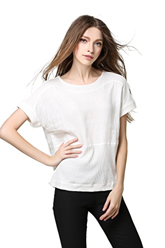 Roshe's Boutique Women's Off-white Hollow-out Linen Solid Shirt