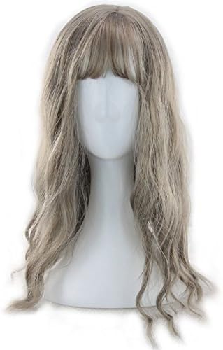 Wig Long Curly Hair Air Fringe Corn Hot Long Hair Aoki Linen Gray Wave Bubble Noodle Roll Lady