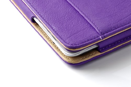 iPad 4 Hülle – JAMMYLIZARD Ledertasche Smart Cover mit Standfunktion (mit Retina) für iPad 4. 3 & 2, VIOLETT & HONIG - 5