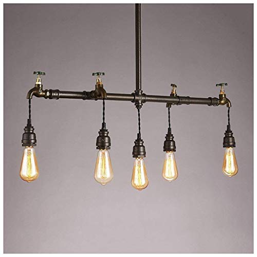 HIMA Tuyauterie Industrielle Lustre Rétro Pendentif en métal léger Bar, Club, Restaurant E27