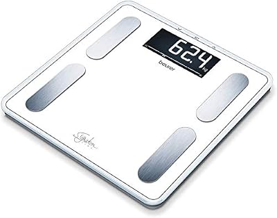 Beurer BF 400 Signature Line, Pèse-personne impédancemètre, analyse corporelle précise jusqu'à 10 personnes, avec écran LCD extra large, capacité de transport jusqu'à 200 kg, blanc
