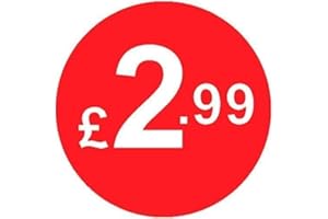 AUDIOPRINT LTD. Pack of 500-20mm Price Stickers/Labels - Choose from 10p to £95 - Bright Red - Many Prices to Choose from (£2.99 - Red)