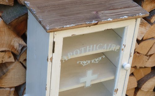 Apothekerschrank Wandschrank für Medizin in Shabby Chic Stil – 32x36x18 cm - 3