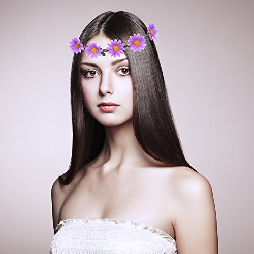 eBoot Mehrfarbig Floral Stirnband mit Verstellbarem Elastikband, 5 Stück - 4