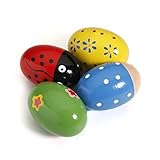 Pixnor 4ST Kids Baby Holz Ei Maracas Shakers Music...