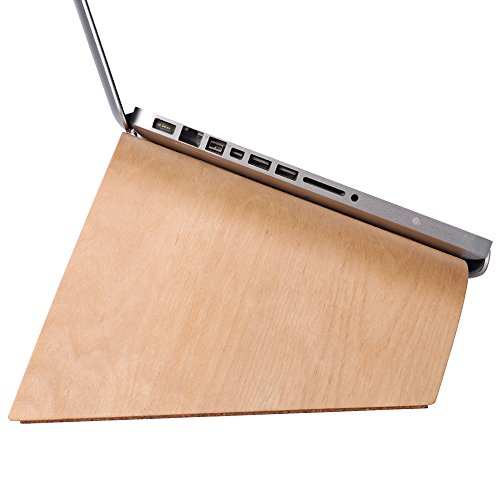 SAMDI Notebookständer mit Schublade | Universal Laptop aus Holz Stand Halter Halterung | Dock Gradient Oblique für Air/Pro Retina 11″/ 12″ / 13″/ 15″ PC Notebook(Beige) - 9