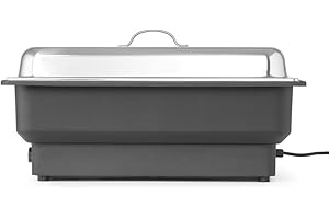 HENDI Chafing Dish Tellano, Speisenwärmer, Buffetwärmer, Wärmebehälter, 9L, 230V/900W, 573x348x(H) 284mm, Edelstahl, Polypropylen