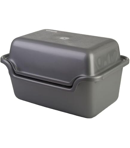 Novaliv Aardappelopbergdoos 9 Liter Antraciet Grijs - Stapelbare Groentecontainer Met Deksel - Uien En Aardappelen Vers Houden