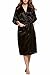 Produktbild Dolamen Damen Morgenmantel Kimono, Luxuriös Glatte Satin Nachtwäsche Bademantel Robe Kimono Negligee Seidenrobe locker Schlafanzug, Langer Stil (XXX-Large, Schwarz)