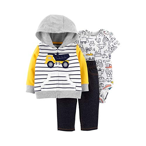 Preisvergleich Produktbild CARTER´S 3-TLG. Set Sweatjacke, Body Kurzarm und Jeans Fahrzeuge