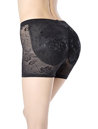 Bigood Women Shapewear Hip Butt Padded Panty Lace Underwear L Black